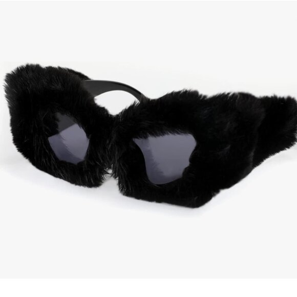 Plush Faux Fur Sunglasses - Picture 2 of 5